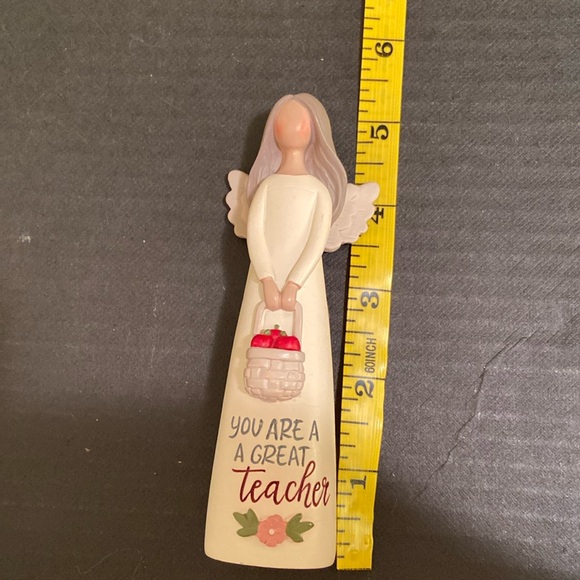 You Are A Great Teacher Figurine B. Lloyd 2020 Angel w/ basket of Apples 🍎 😇 - Picture 8 of 8